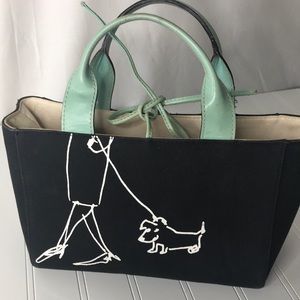Kate Spade Marina Kalman Dog Walk Bag Black Teal